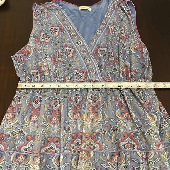 Max Studio Tiered Sleeveless V-Neck Paisley Print Stretch Midi Dress Size - Picture 8 of 14